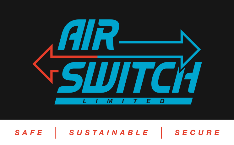 Logo for Air Switch Limited, featuring the words "Safe, Sustainable, Secure."